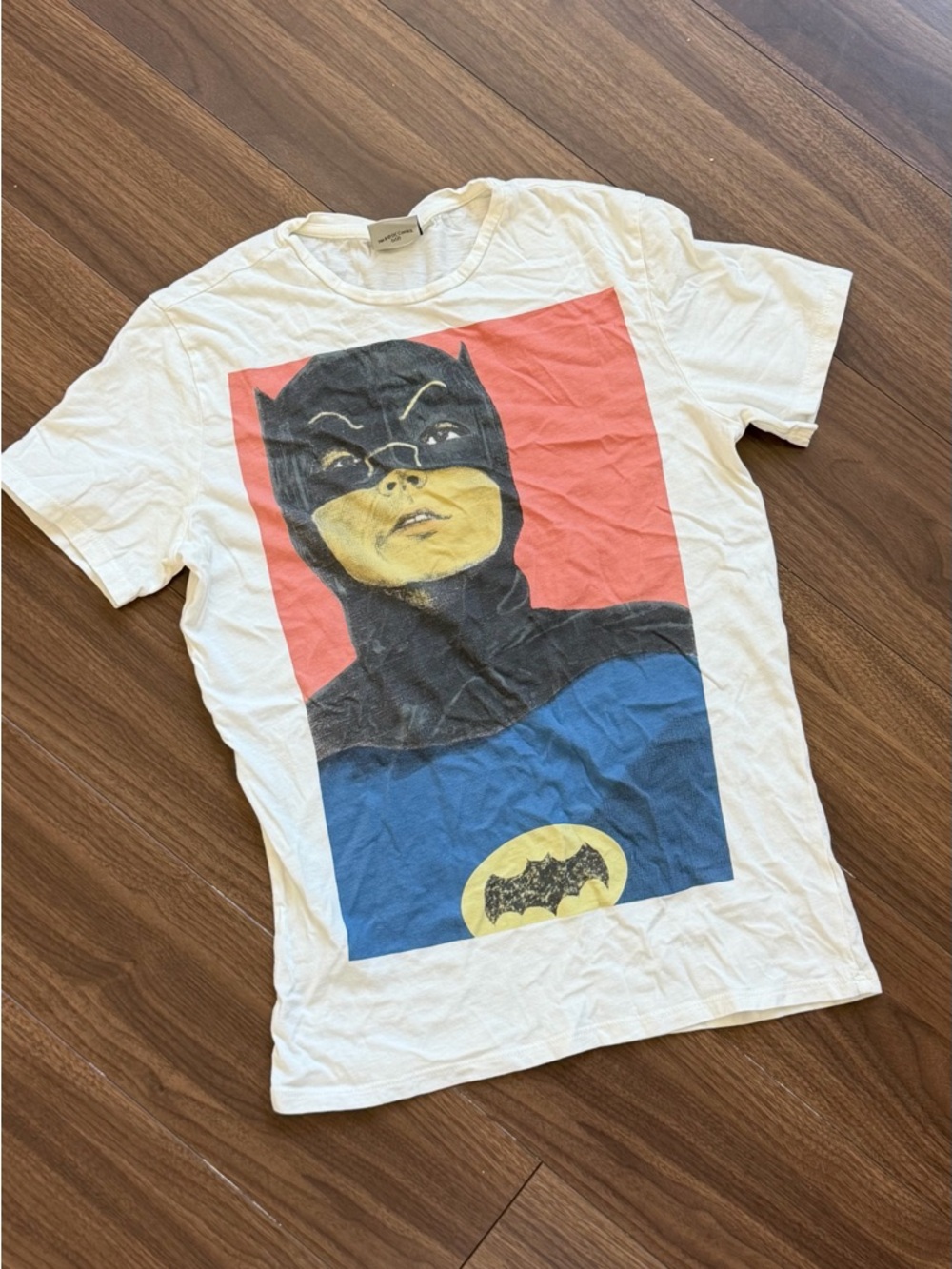 DC Comics White Short Sleeve Tee with Batgirl Pop Art Graphic